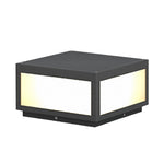 Black Square Cube Outdoor Post Led Pier Mount Light