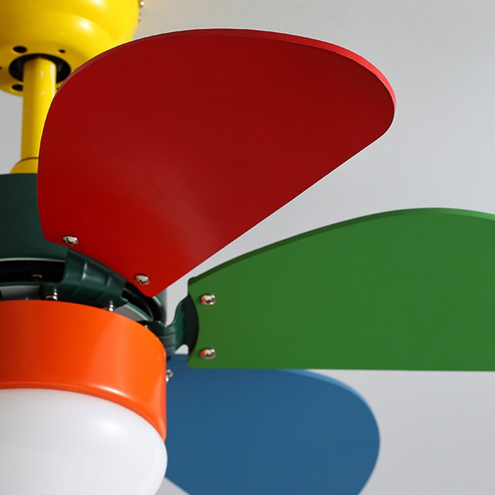 Personality Creative Mini Childrens Room Double Control Ceiling Fan Lamp