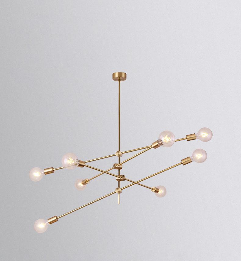 Modern Brass Mobile Chandelier for Dining Room and Kitchen Island
