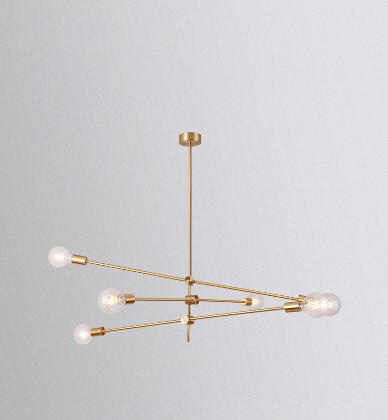 Modern Brass Mobile Chandelier for Dining Room and Kitchen Island