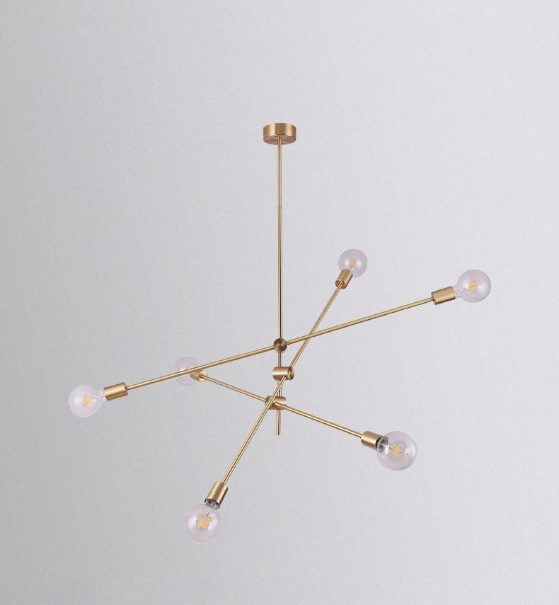 Modern Brass Mobile Chandelier for Dining Room and Kitchen Island