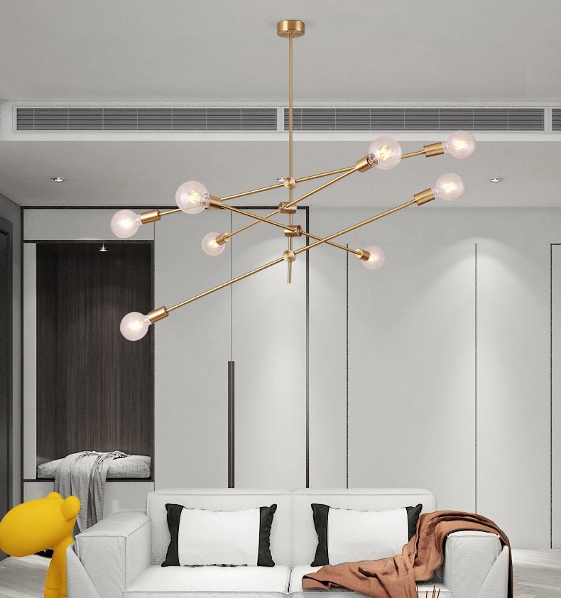 Modern Brass Mobile Chandelier for Dining Room and Kitchen Island