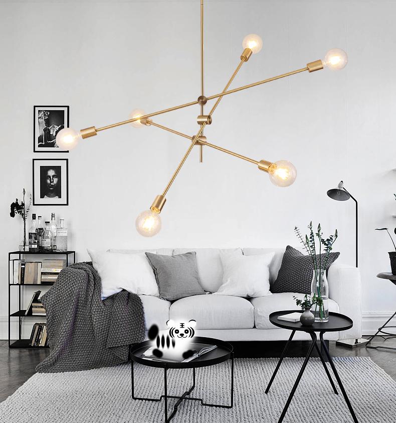 Modern Brass Mobile Chandelier for Dining Room and Kitchen Island