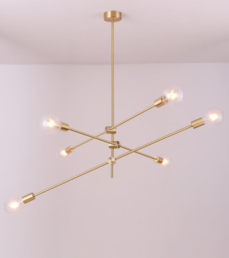 Modern Brass Mobile Chandelier for Dining Room and Kitchen Island