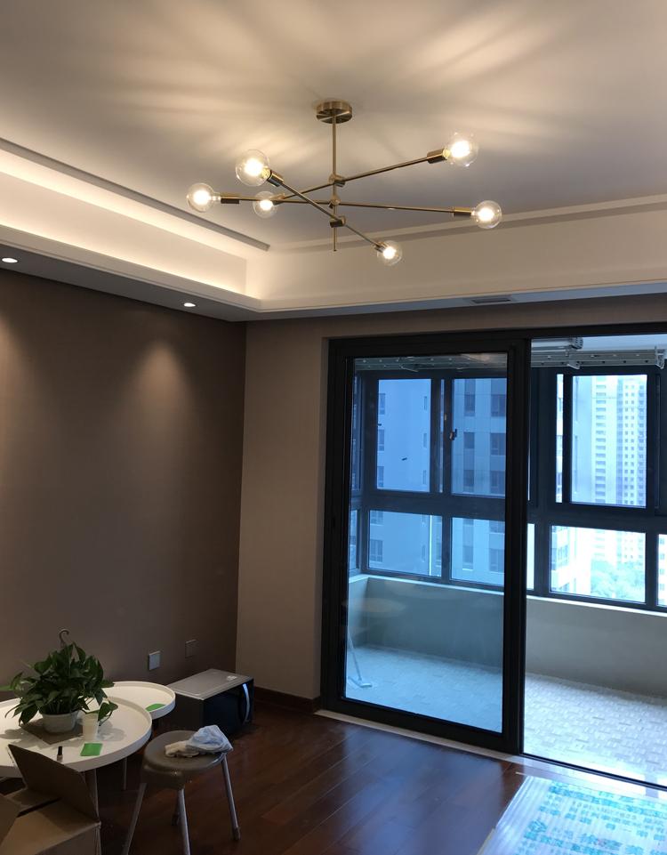 Modern Brass Mobile Chandelier for Dining Room and Kitchen Island