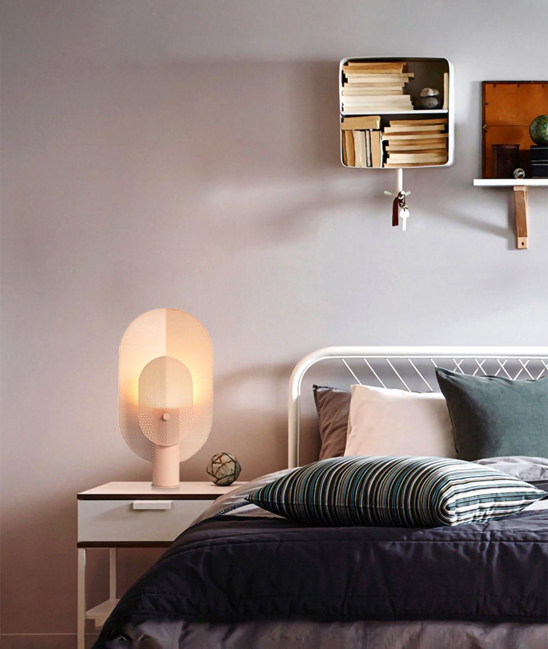 Filter Table Lamp - Modern Metal Accent Light for Bedroom, Living Room & Office