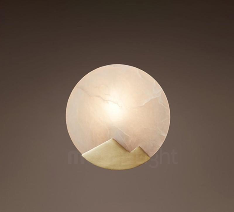 Alabaster Brass Wall Light
