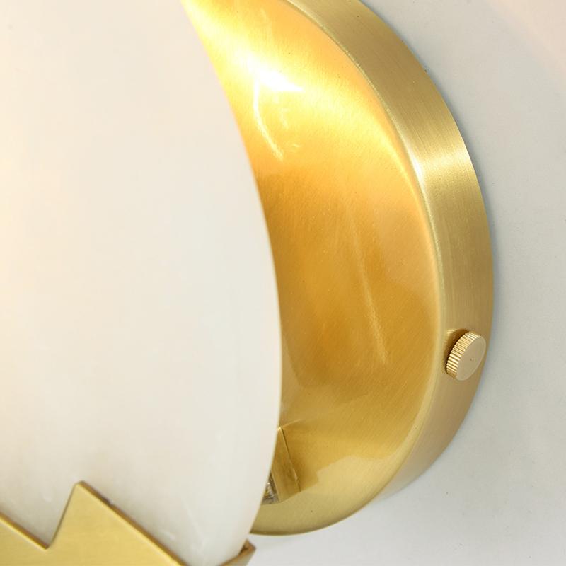 Alabaster Brass Wall Light