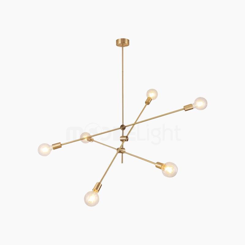 Modern Brass Mobile Chandelier for Dining Room and Kitchen Island