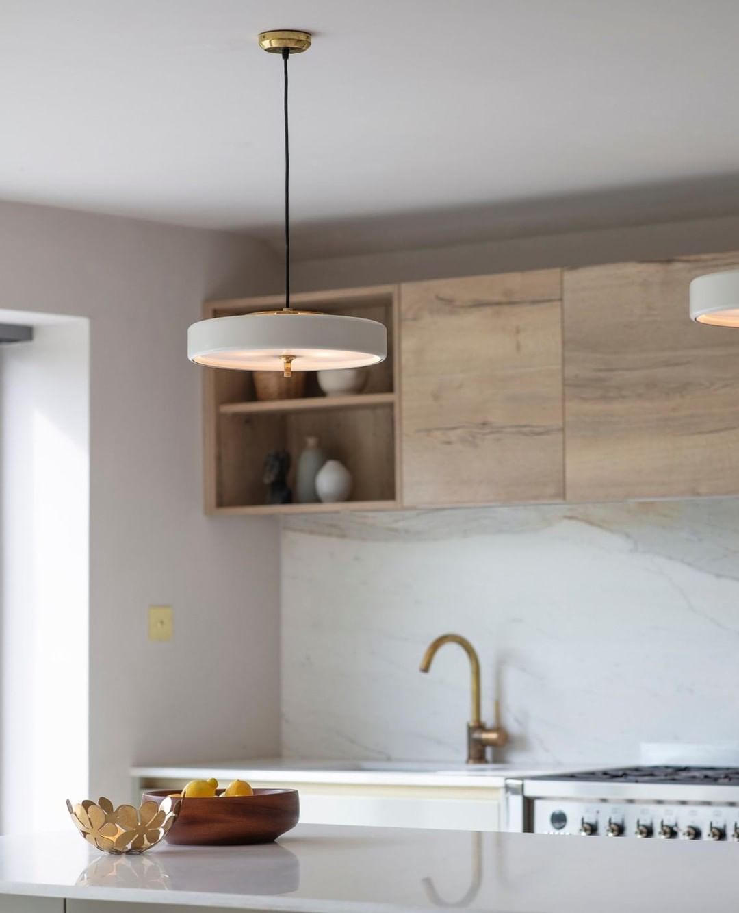 Revolve Pendant Light - Modern Brass & Glass Fixture for Dining Room, Living Room, and Bedroom