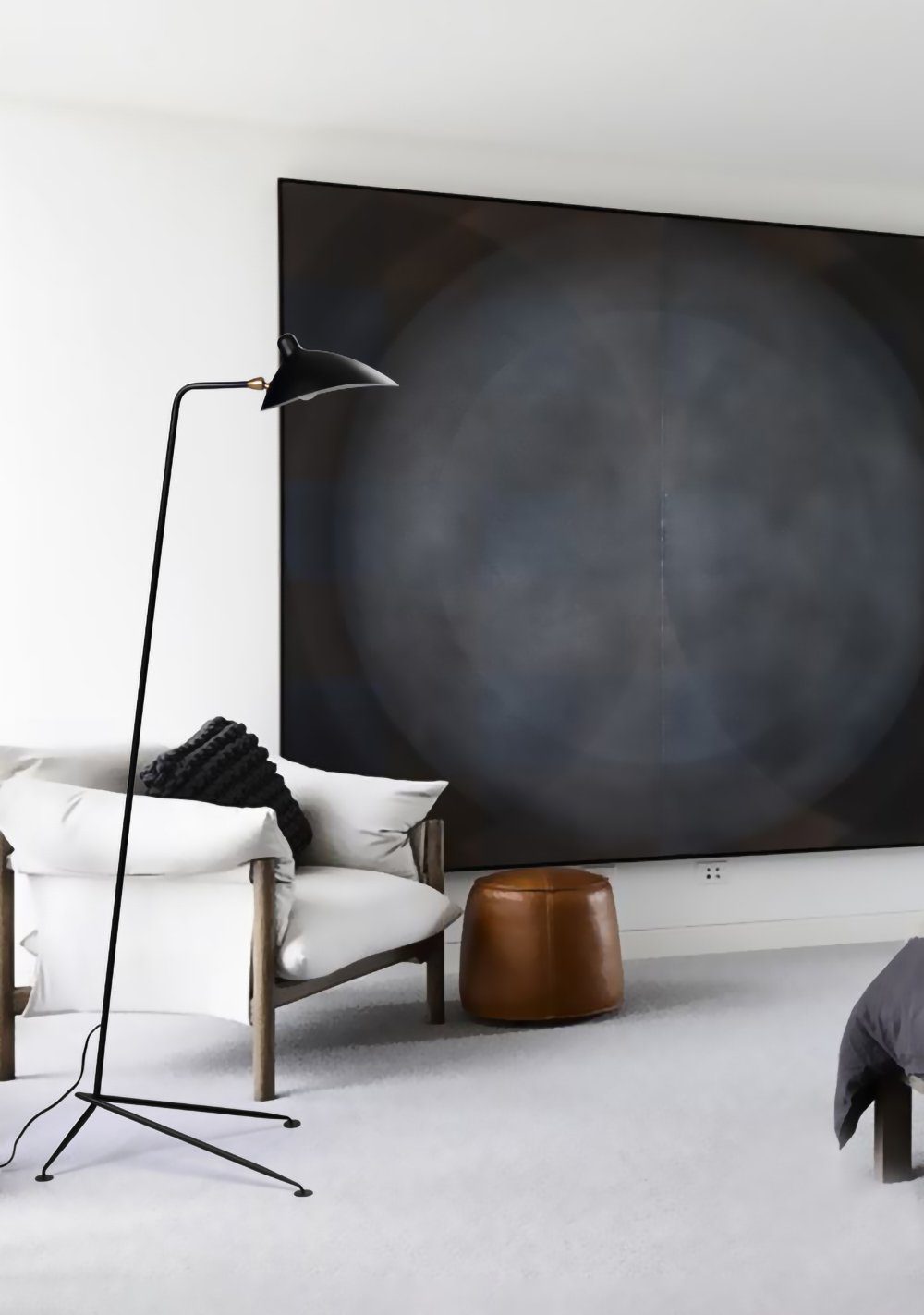 Modern Three-Arm Floor Lamp Adjustable Reading Light for Living Room, Bedroom, Office