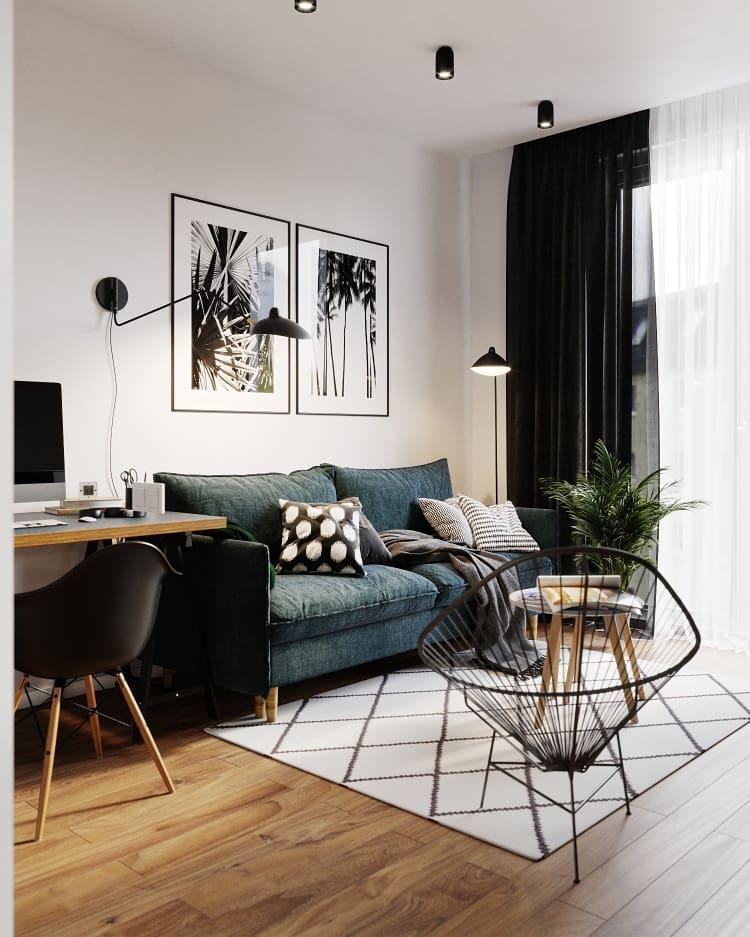 Modern Three-Arm Floor Lamp Adjustable Reading Light for Living Room, Bedroom, Office