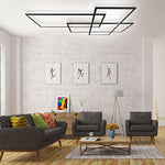 Overlapping Rectangles Aluminum Geometric Style Flush Mount Lighting Led Ceiling Light
