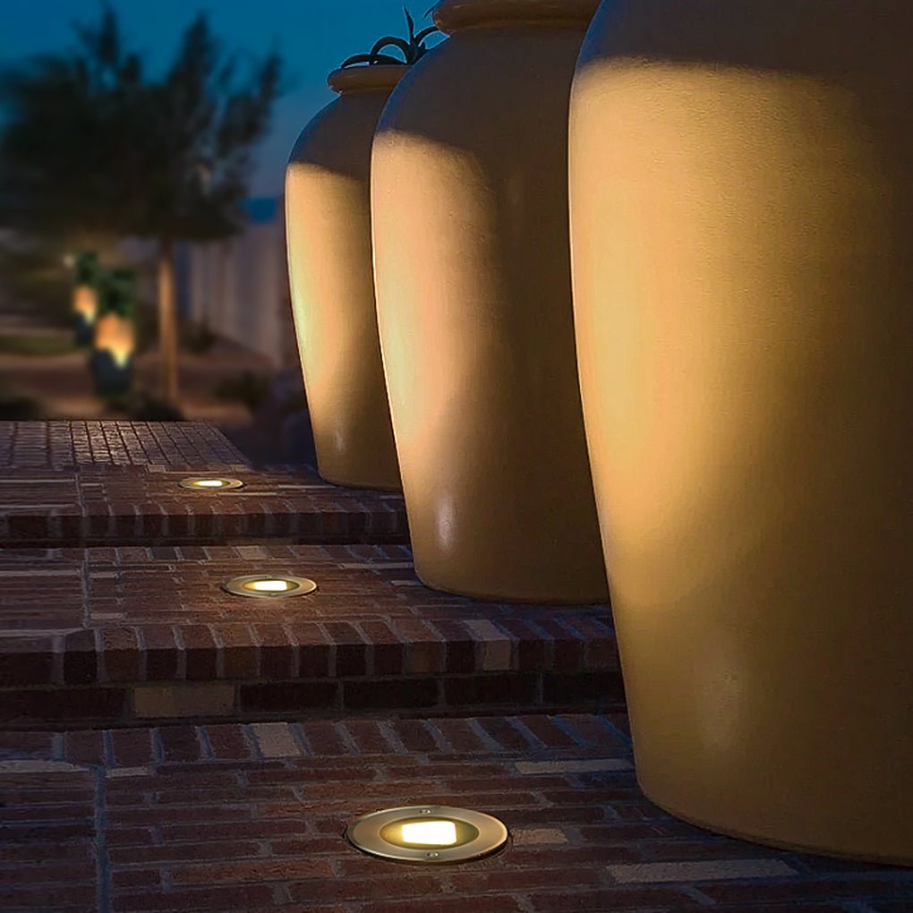 Ultra Thin Waterproof Recessed Step Lights Led Ground Lighting For Stairs Decks Ip65 110 240V Warm White