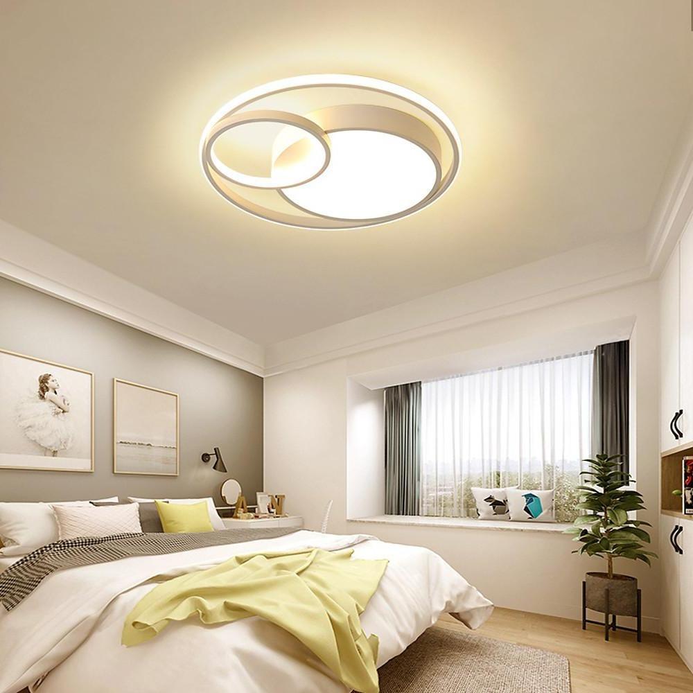 Modern Led Three Circle Ceiling Light Round Flush Mount Lighting Fixture
