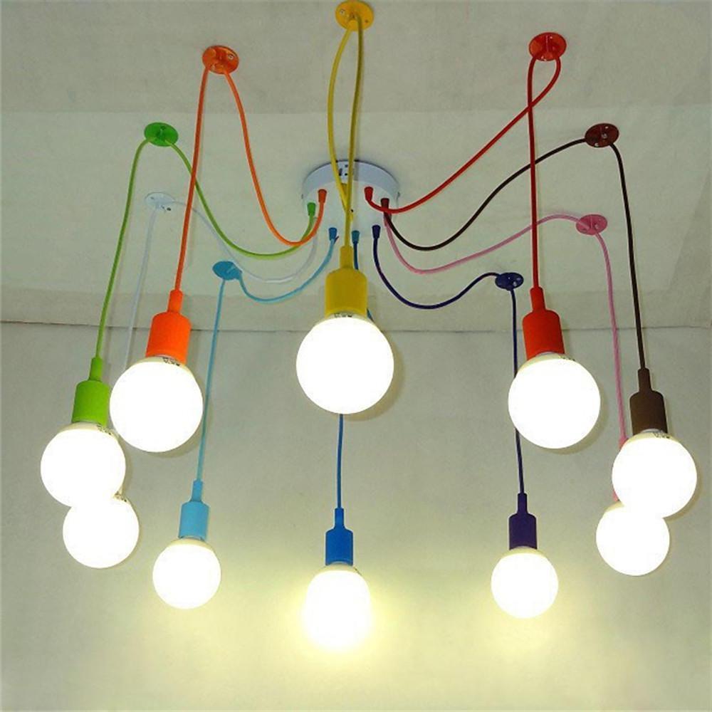 Cluster Spider Pendant Lighting 10 Heads Diy Adjustable Ceiling Lights