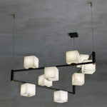 Alabaster Square Box Chandelier with 4/5/6/8/9 heads