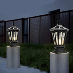 Retro Pavilion Shape Solar Powered Fence Post Light Ha080207