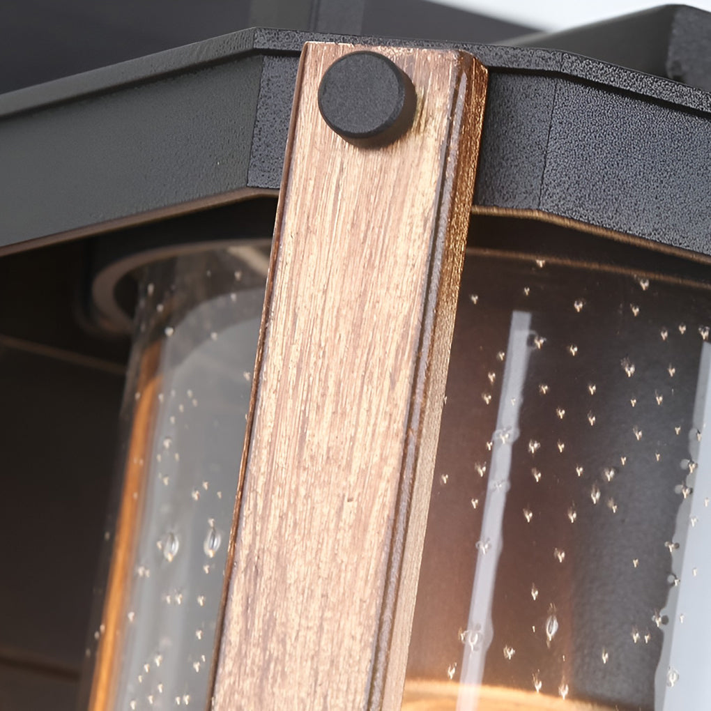 Lantern Shaped Waterproof Glass Industrial Outdoor Wall Sconce Lighting