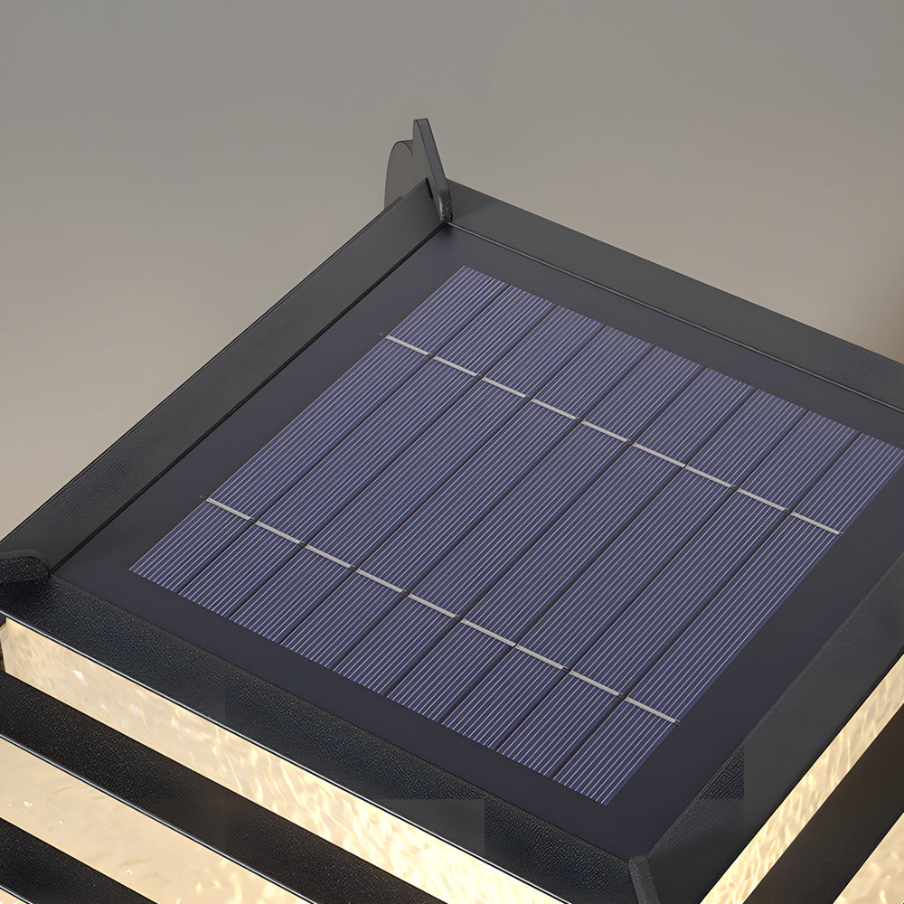Black Lattice Hardiwred Solar Outdoor Post Pier Mount Light