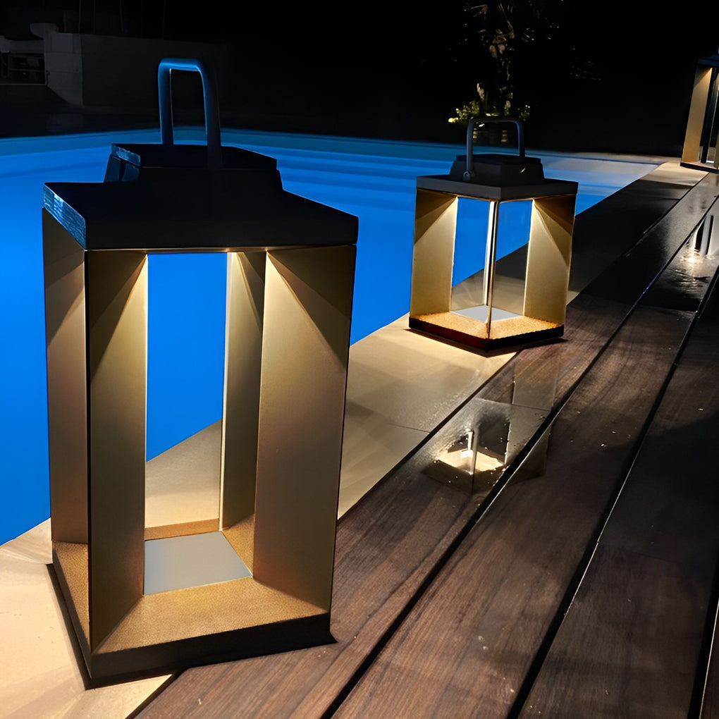 Portable Black Modern Solar Lawn Lamp Ha076162