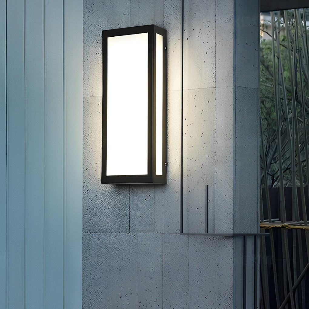 Rectangular Black Modern Outdoor Wall Lamp Li002194