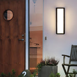 Rectangle Led Waterproof Motion Sensor Black Modern Wall Sconce