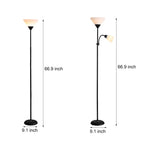 67 Inch Modern Torchiere Uplight Floor Lamp With Adjustable Sidelight