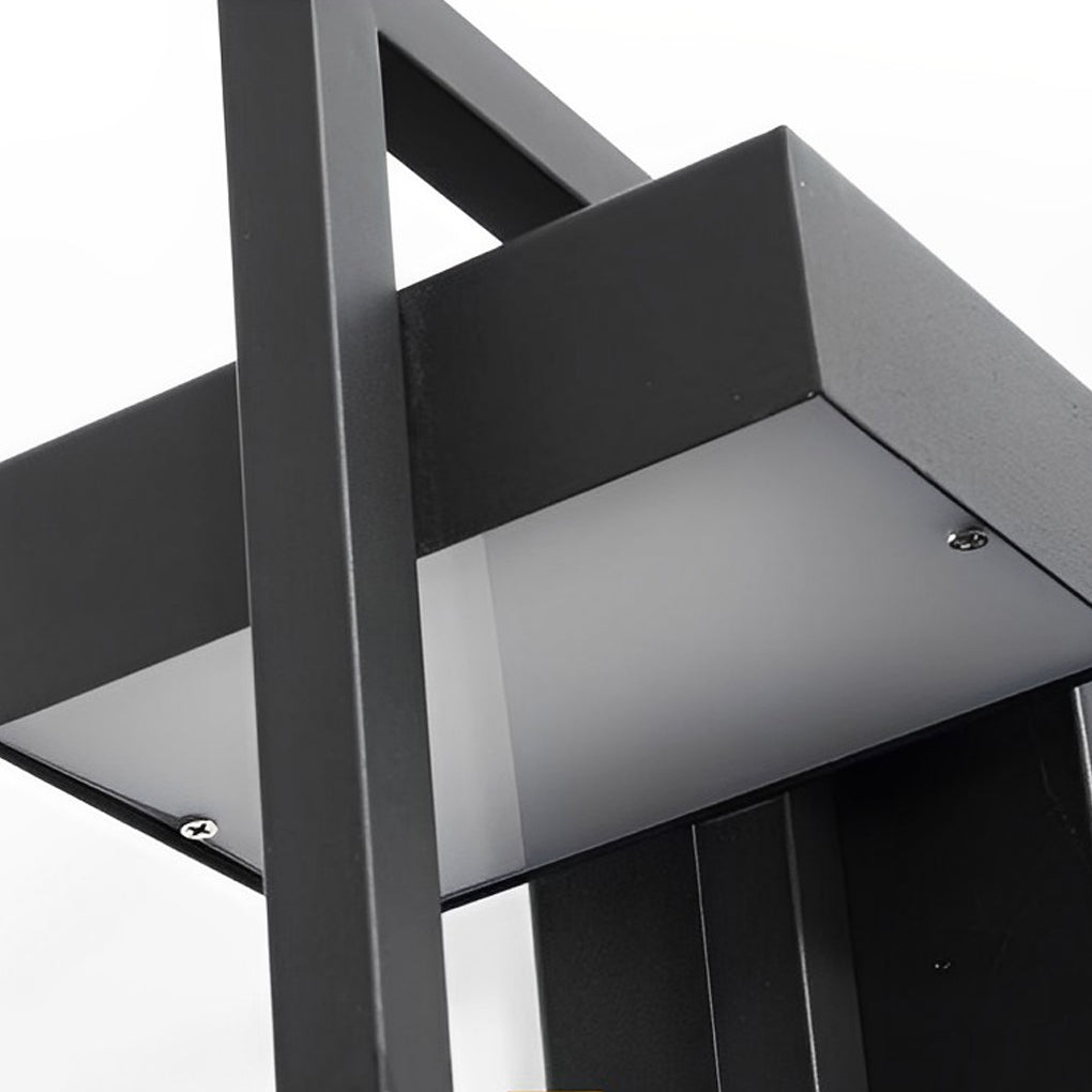Rectangular Black Outdoor Wall Lamp Ha077342