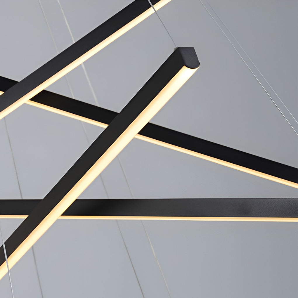 Minimalist Strip Black Modern Chandelier Li002007