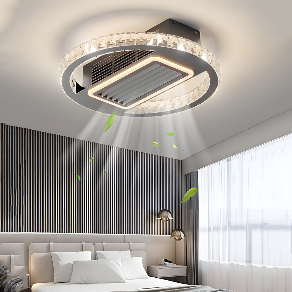19 7 In Nordic 6 Speeds Bladeless Ceiling Fan With Led Light Remote Control