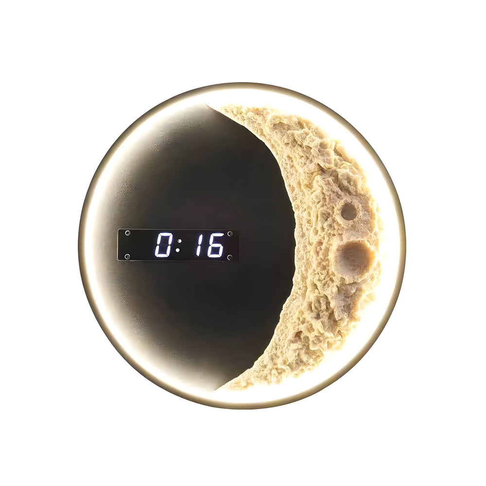 Moon Led Wall Light Wall Digital Clock Astronaut Decor 3 Color Wall Lamp