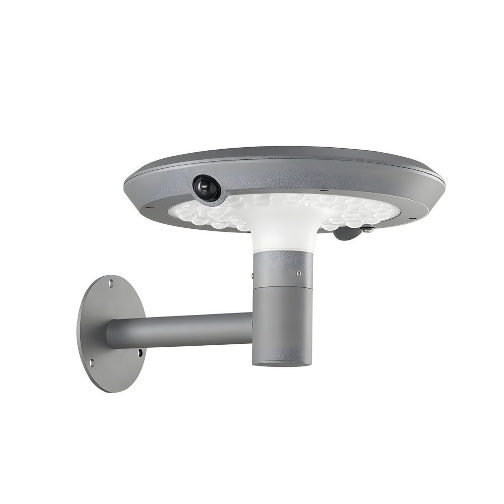 Round Solar Powered Led Outdoor Wall Light With Motion Sensor