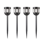 4 Pack Modern Black Solar Led Outdoor Path Light Set