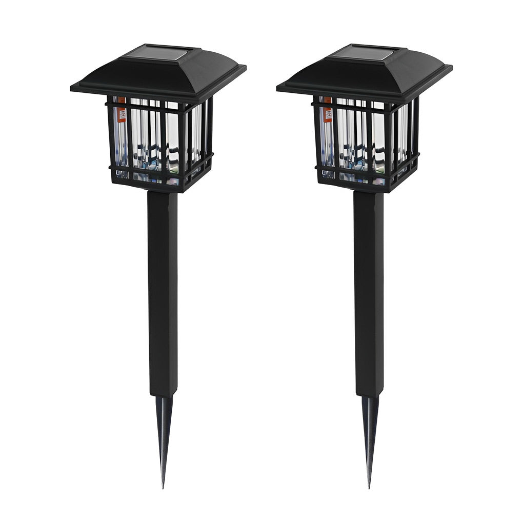 2Pcs Vintage Black Solar Lawn Lights Ha083002