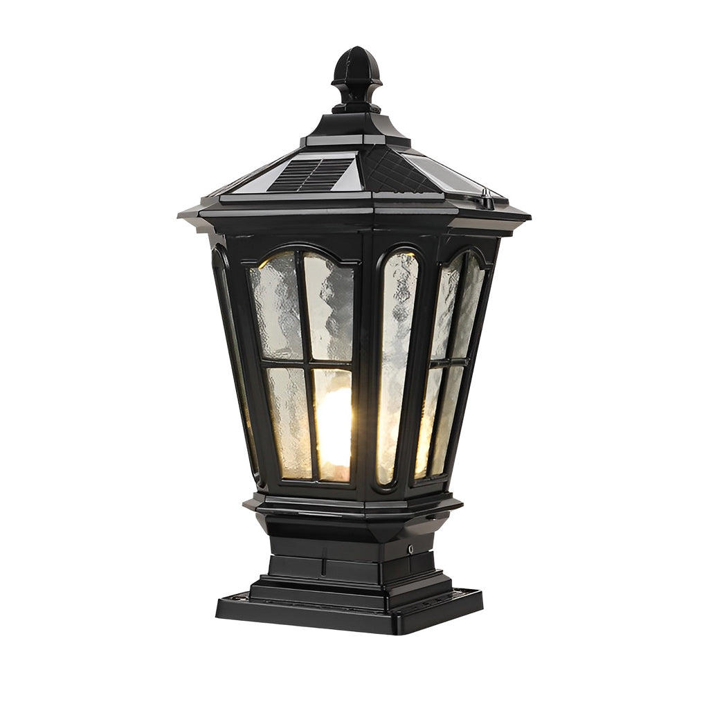 Retro Pavilion Shape Solar Powered Fence Post Light Ha080207