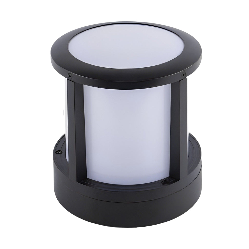 Cylindrical Black Outdoor Fence Post Light Li002349