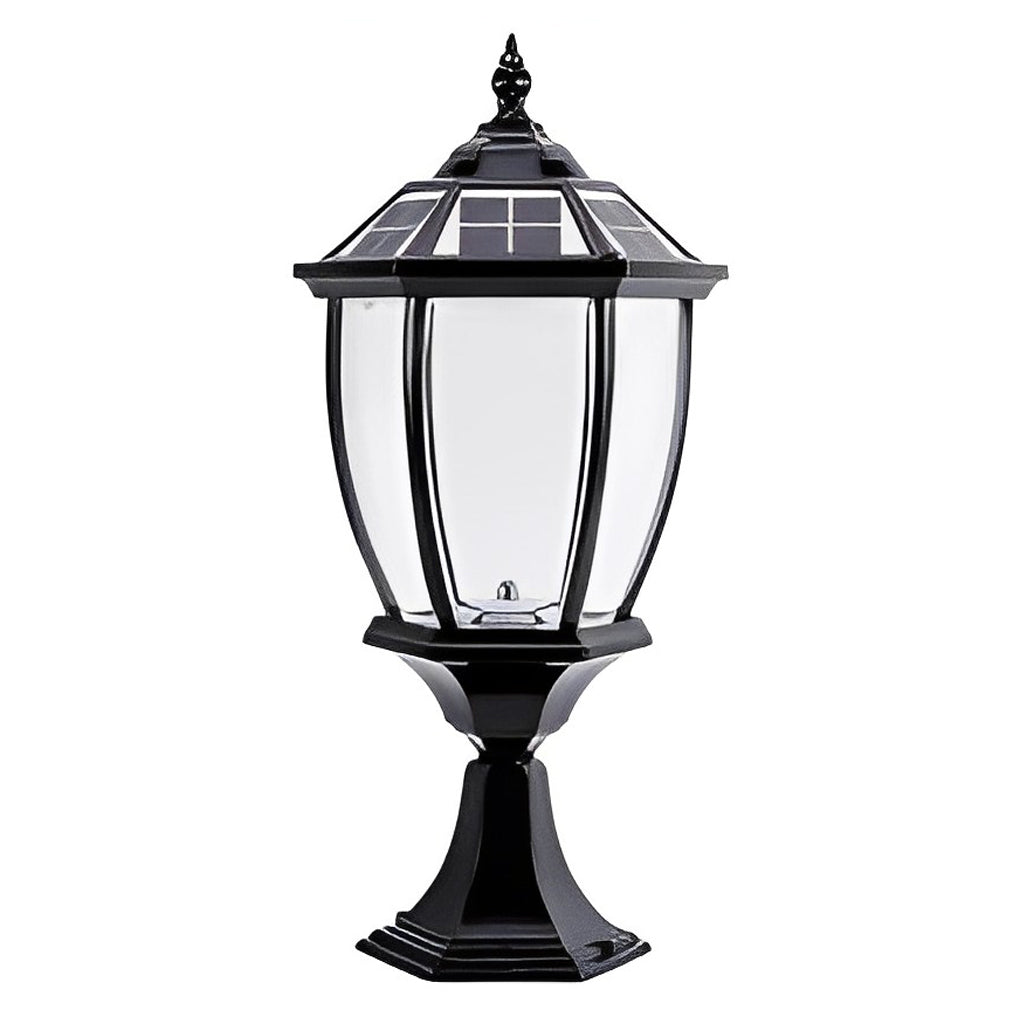 Black Vintage Outdoor Solar Fence Post Lights Li002156