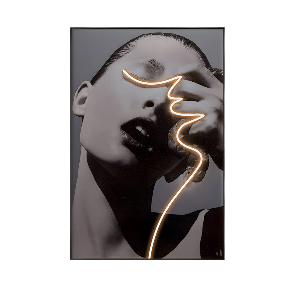 Led Crystal Porcelain Lady Profile Wall Painting