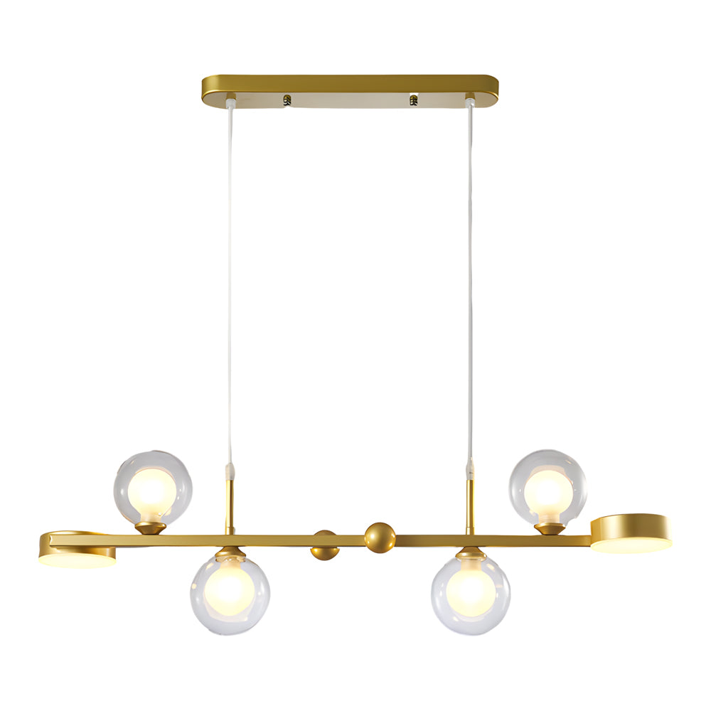 6 8 Light 3Step Dimming Glass Ball Led Long Dining Room Chandelier