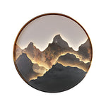 Round Mountain Scenery Painting Wall Light Li002574