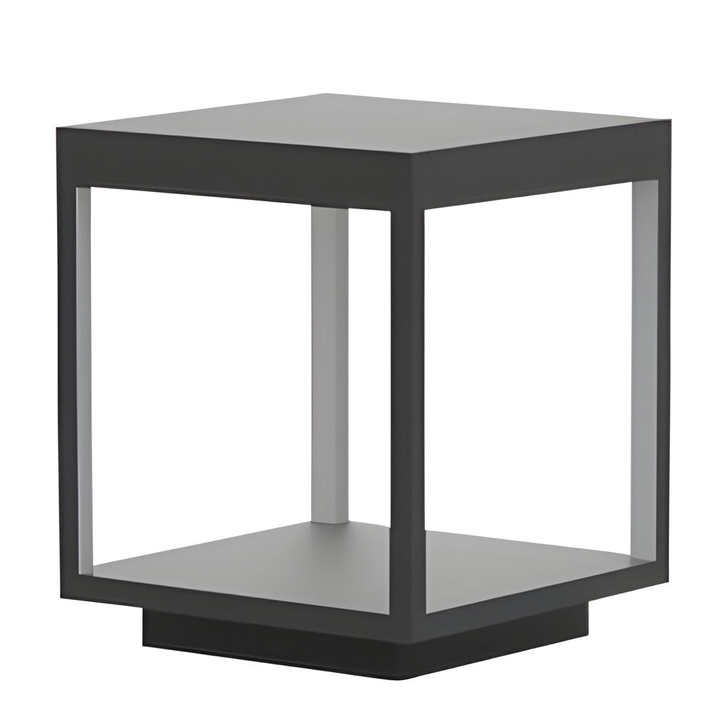 Modern Open Frame Square Led Solar Pier Mounted Outdoor Post Light