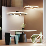 Round Oval Led Black Chandelier Li002236