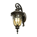 1 Light Antique Black Waterproof Seeded Glass Outdoor Wall Light