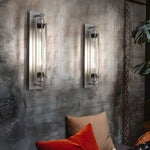 Industrial Vintage Flute Iron 1 Light Wall Lamp Chrome
