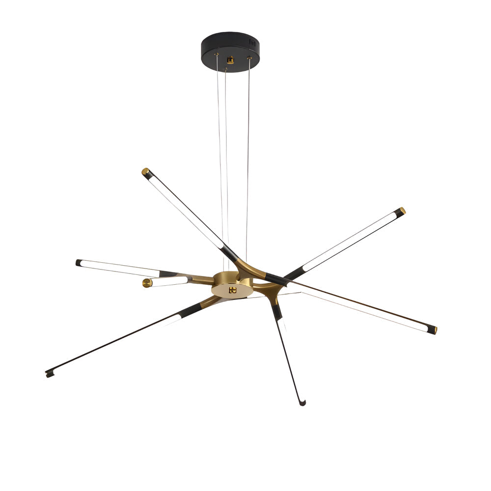 3 8 Light Led Dimmable Linear Sputnik Chandelier For Living Room