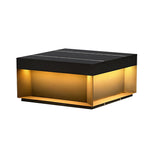 Square Led Hardwired Solar Outdoor Pier Mount Lantern Post Light Black