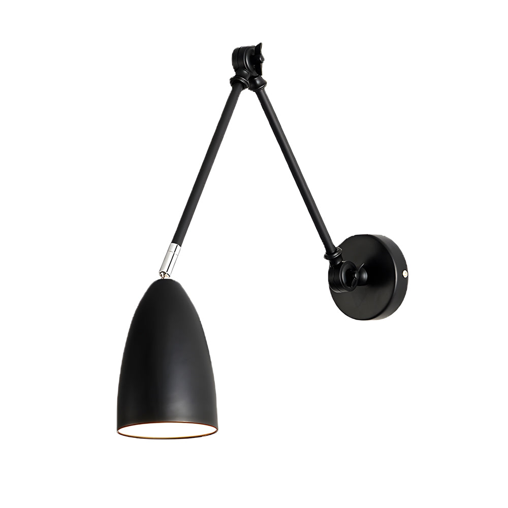Swing Arm Wall Lamp Long 1 Bulb Rod Rocker Arm Wall Mounted Sconce With 3 Adjustable Joints