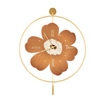 Round Metal Battery Operated Led Flower Wall Clock