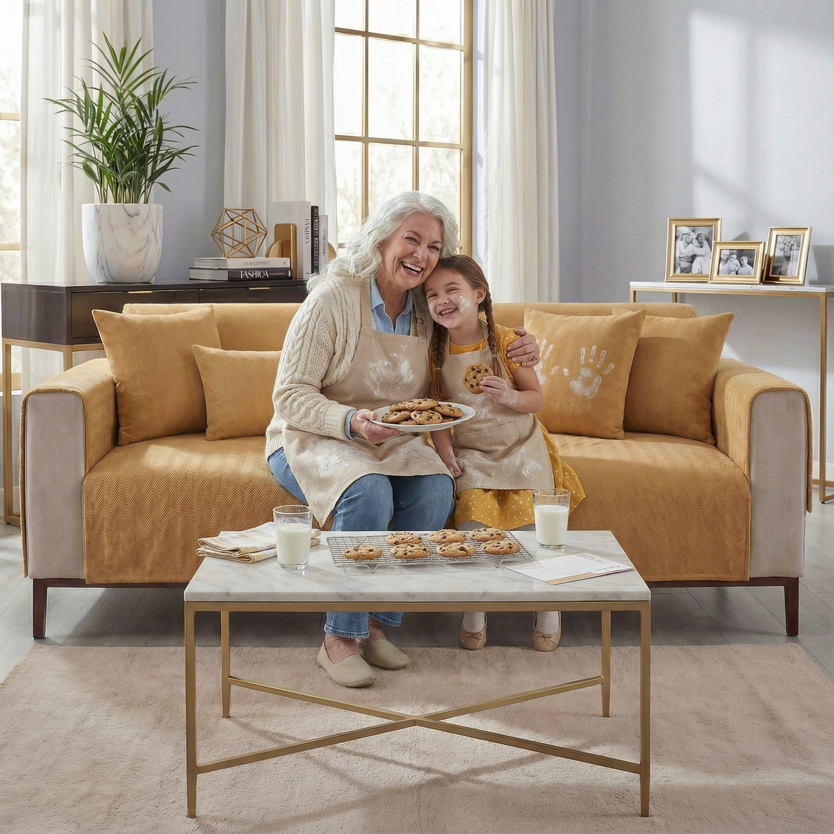 TheCarGoods Premium Chenille Herringbone Sofa & Couch Cover